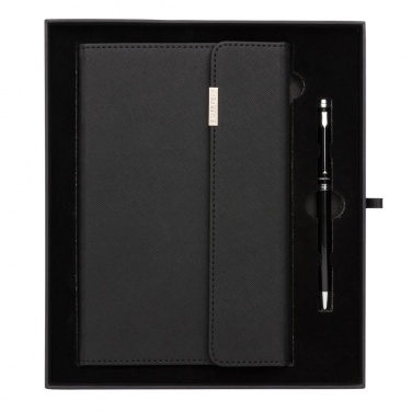 Logo trade business gift photo of: Swiss Peak deluxe A5 notebook and pen set