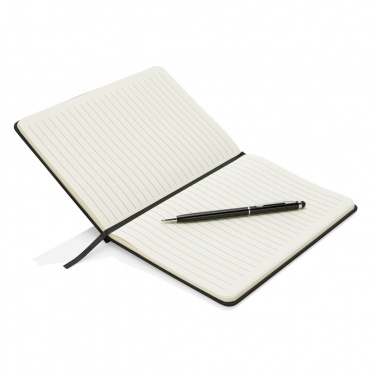 Logo trade advertising products picture of: Standard hardcover PU A5 notebook with stylus pen