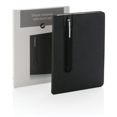 Logo trade corporate gifts picture of: Standard hardcover PU A5 notebook with stylus pen