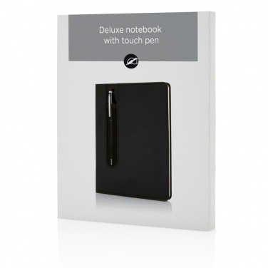 Logo trade corporate gifts picture of: Standard hardcover PU A5 notebook with stylus pen