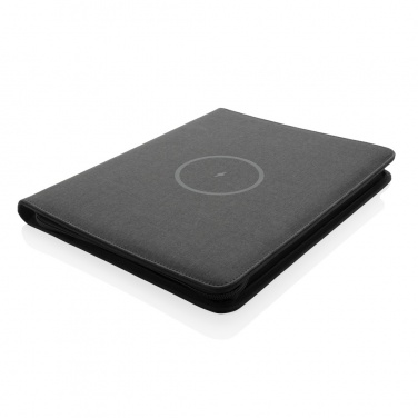 Logotrade advertising product image of: Air 5W wireless charging portfolio A4 w/ 5000 mAh powerbank