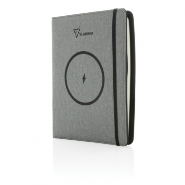Logotrade business gift image of: Air 5W wireless charging notebook with 5000mAh powerbank