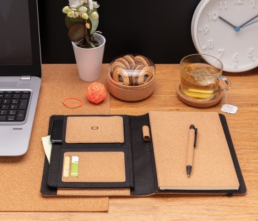 Logotrade promotional product picture of: Deluxe cork portfolio A5 with pen