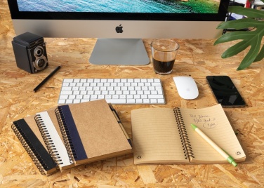 Logo trade advertising products image of: Kraft spiral notebook with pen