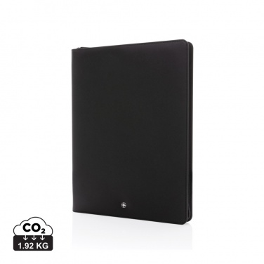 Logo trade corporate gift photo of: Swiss Peak Heritage RCS rPU A4 portfolio with zipper