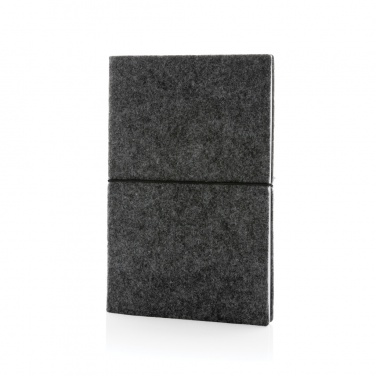 Logotrade promotional products photo of: GRS certified recycled felt A5 softcover notebook