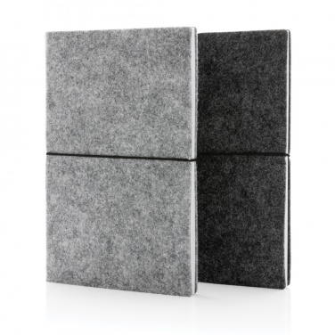 Logotrade corporate gift image of: GRS certified recycled felt A5 softcover notebook