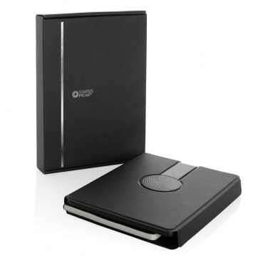 Logotrade promotional giveaways photo of: Swiss Peak RCS rePU notebook with 2-in-1 wireless charger