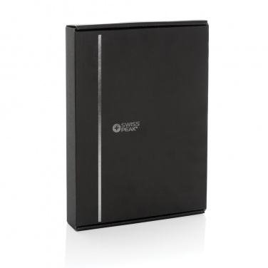 Logotrade promotional item image of: Swiss Peak RCS rePU notebook with 2-in-1 wireless charger