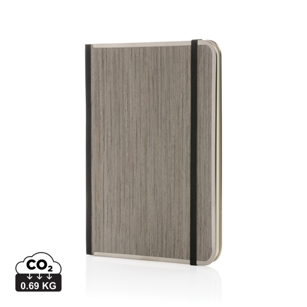 Logo trade promotional item photo of: Treeline A5 wooden cover deluxe notebook