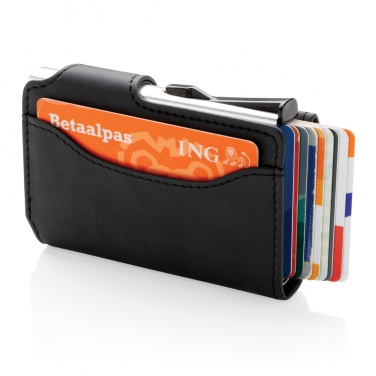 Logo trade advertising product photo of: Standard aluminium RFID cardholder with PU wallet