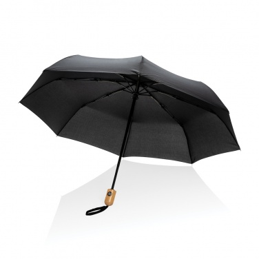 Logotrade promotional merchandise picture of: 21" Impact AWARE™ RPET 190T bamboo auto open/close umbrella