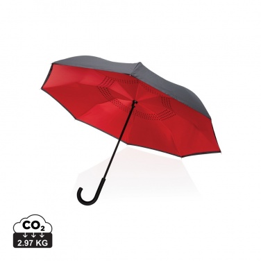 Logo trade corporate gifts image of: 23" Impact AWARE™ RPET 190T reversible umbrella