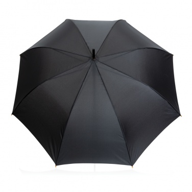 Logotrade advertising products photo of: 27" Impact AWARE™ RPET 190T auto open bamboo umbrella