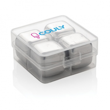 Logo trade promotional merchandise image of: Re-usable stainless steel ice cubes 4pc