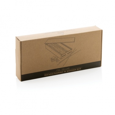 Logo trade promotional products image of: Deluxe mikado/domino in wooden box