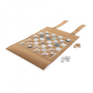 Logo trade promotional gifts image of: Britton cork foldable backgammon and checkers game set