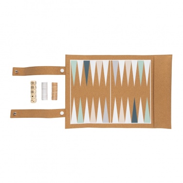 Logotrade promotional giveaways photo of: Britton cork foldable backgammon and checkers game set