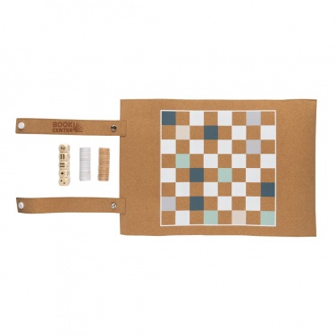 Logotrade promotional product image of: Britton cork foldable backgammon and checkers game set