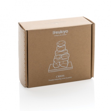 Logotrade business gifts photo of: Ukiyo Crios wooden balancing rocks in pouch