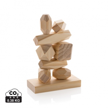 Logotrade business gifts photo of: Ukiyo Crios wooden balancing rocks in pouch