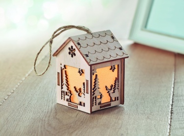 Logo trade promotional product photo of: MDF house with light