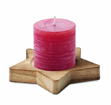 Logotrade promotional giveaway image of: Candle on star wooden base