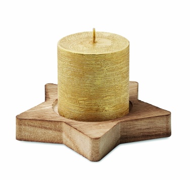 Logo trade promotional gift photo of: Candle on star wooden base
