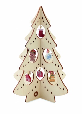 Logo trade promotional items image of: Wooden Xmas tree decoration