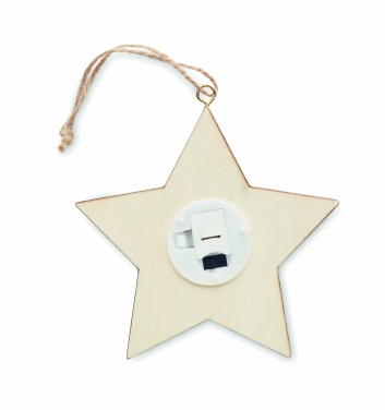 Logo trade corporate gifts image of: MDF star with light
