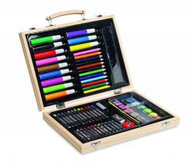 Logo trade business gift photo of: Artist's set in wooden box