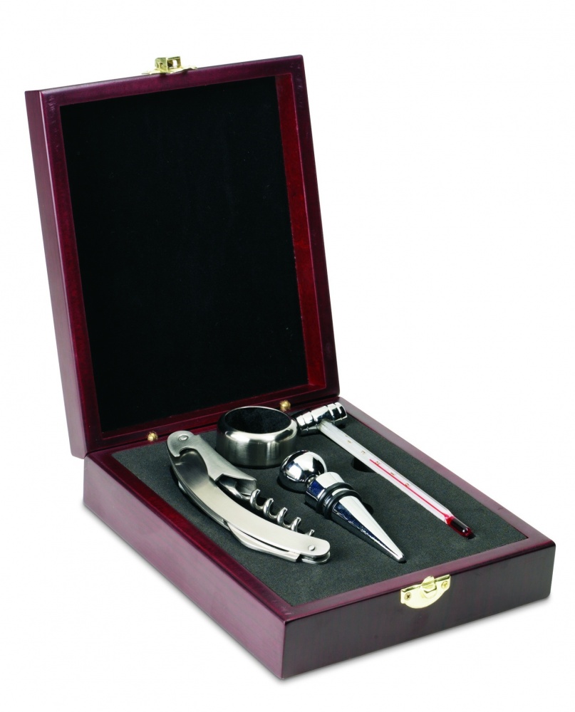 Logo trade corporate gift photo of: Classic wine set in wooden box