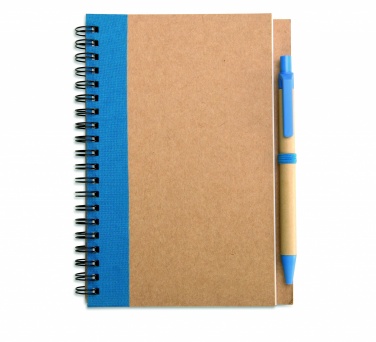 Logo trade promotional gifts image of: B6 recycled notebook with pen