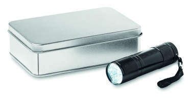 Logo trade promotional giveaways picture of: LED torch in tin box
