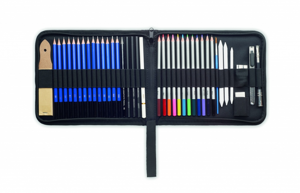 Logo trade business gift photo of: 40 piece art set in case