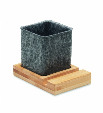 Logo trade promotional items picture of: RPET felt pen pot phone stand