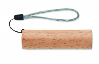 Logo trade promotional giveaways picture of: Beech wood rechargeable torch