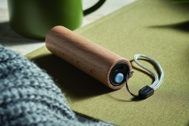 Logo trade advertising product photo of: Beech wood rechargeable torch