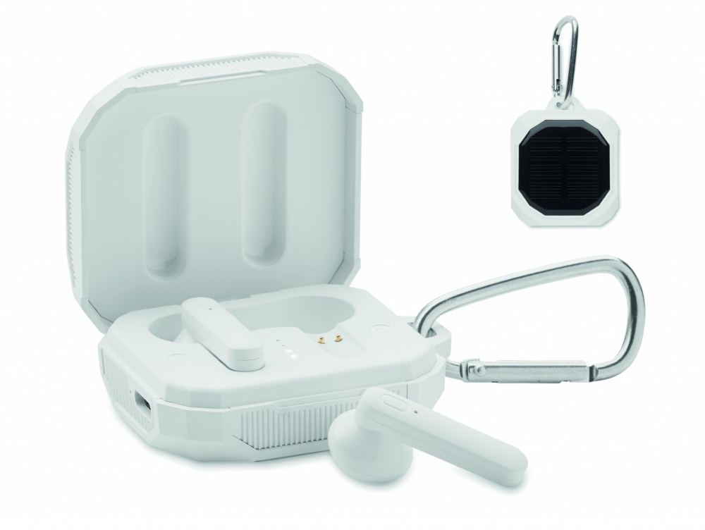 Logo trade promotional products picture of: TWS earbuds with solar charger