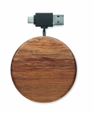 Logotrade advertising products photo of: Wireless charger in acacia 15W