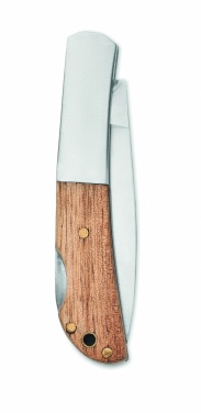 Logo trade advertising products picture of: Foldable knife in acacia wood