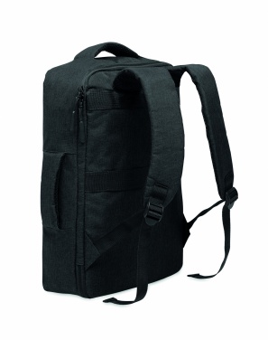 Logotrade promotional merchandise picture of: A safe 15-inch laptop backpack made of 300D RPET with a 210D RPET lining and customizable printing.