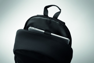 Logo trade promotional items picture of: A 15-inch laptop backpack made of recycled pre-consumer cotton and recycled polyester with customizable printing.