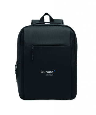 Logotrade promotional merchandise photo of: Slim 15 inch laptop backpack made of 600D RPET polyester with a 210D lining and customizable printing
