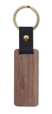 Logotrade promotional gifts photo of: Key ring in walnut and PU Kokkola