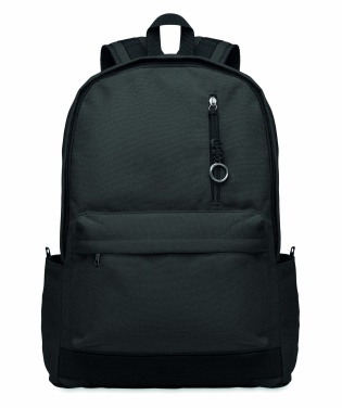 Logo trade advertising products picture of: A 15-inch laptop backpack made of recycled pre-consumer cotton with customizable printing