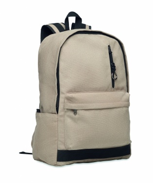 Logotrade promotional products photo of: A 15-inch laptop backpack made of recycled pre-consumer cotton with customizable printing