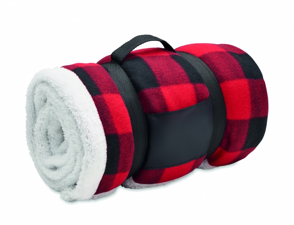 Logo trade promotional gift photo of: RPET sherpa fleece blanket
