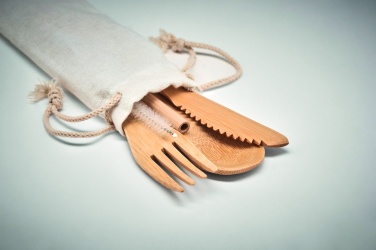 Logotrade promotional merchandise photo of: Bamboo cutlery with straw