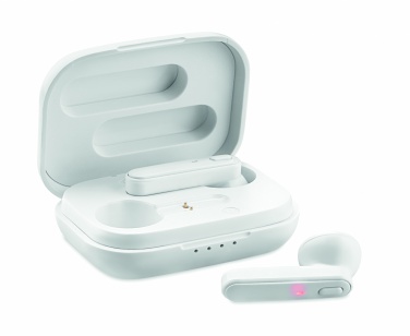 Logo trade promotional gifts image of: TWS earbuds with charging base